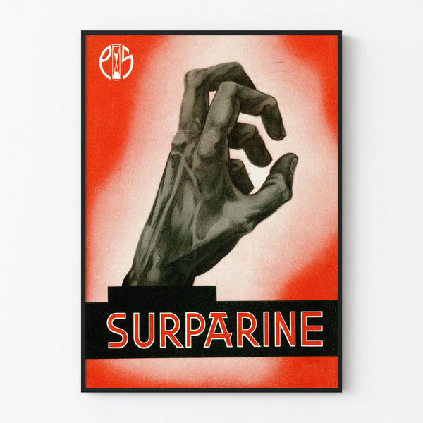 Vintage poster Surparine with dramatic decorative hand