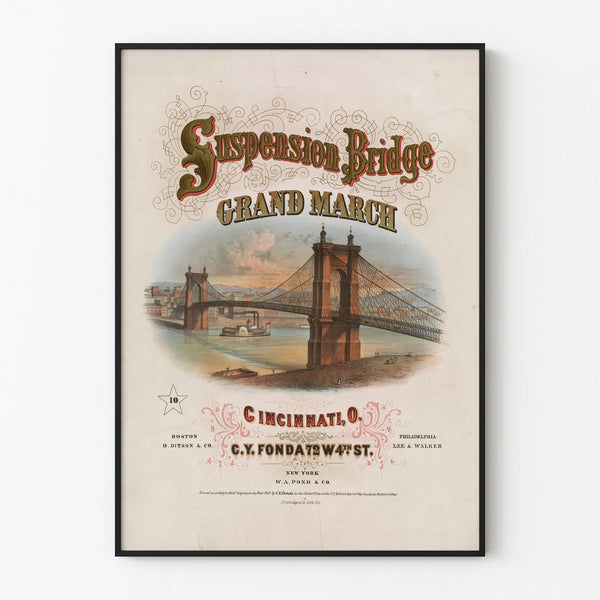 Vintage Wall Decoration Poster of the Grand March Suspension Bridge