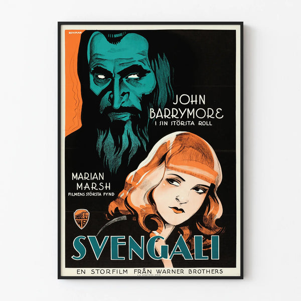Vintage poster of Svengali with John Barrymore and Marian Marsh