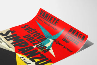 Vintage Poster Varieté Praga 1966 - Demonstration of Apes
