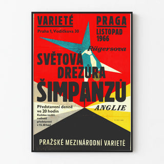 Vintage Poster Varieté Praga 1966 - Demonstration of Apes