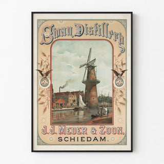 Vintage poster Swan Distillery J.J. Meder & Zoon Schiedam