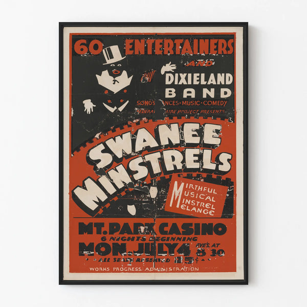 Vintage Swanee Minstrels Poster - Retro Wall Decoration