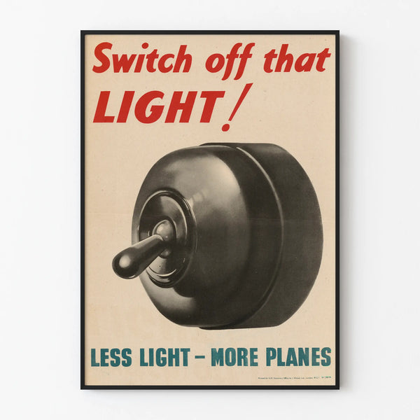 Vintage decorative poster with switch and luminous message