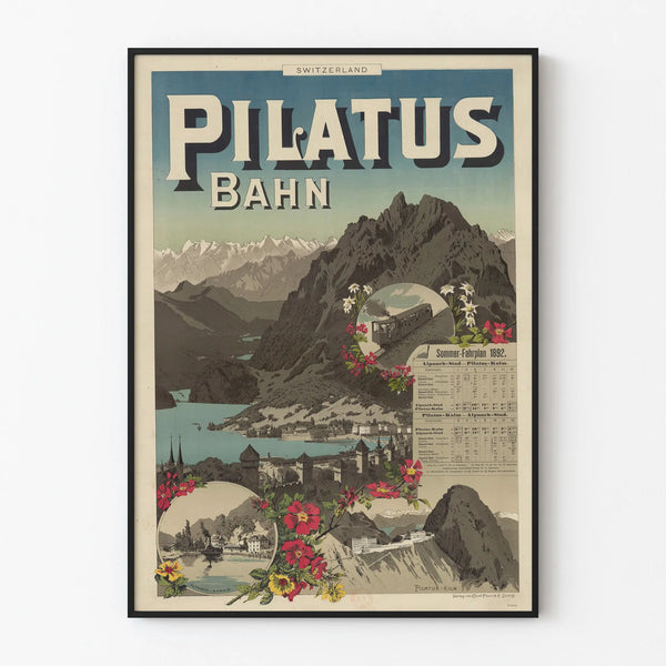 Vintage Poster Pilatus Bahn 1892 – Swiss Wall Decoration