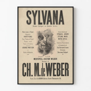 Vintage poster Sylvana lyrical drama in four acts
