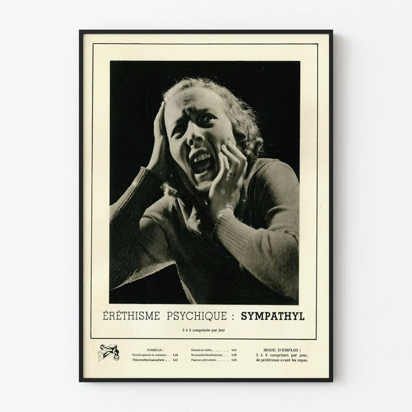 Vintage Poster of Psychic Eretism Sympathyl for Wall Decoration