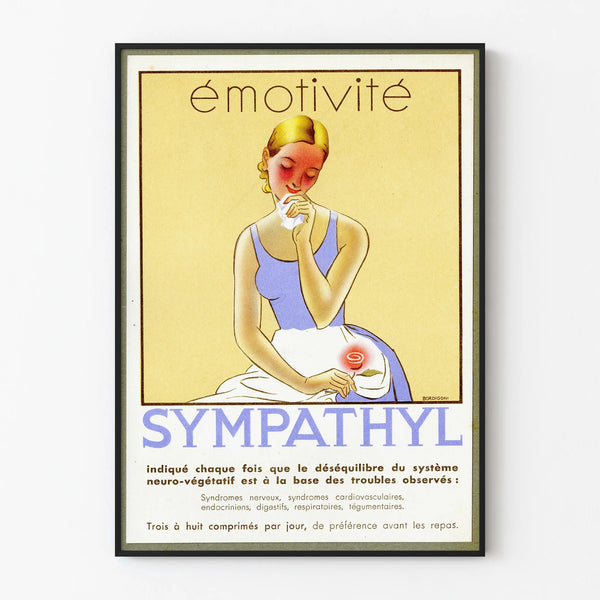 Vintage poster Sympathyl for emotion and neurovegetative system