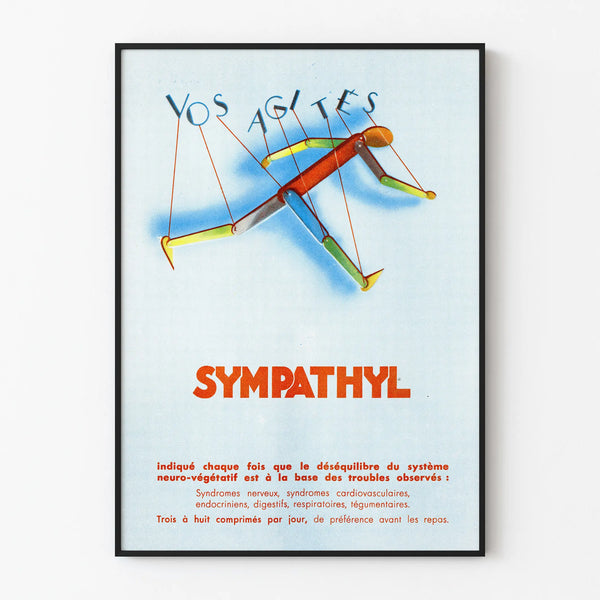 Vintage poster for therapeutic wall decoration Sympathyl