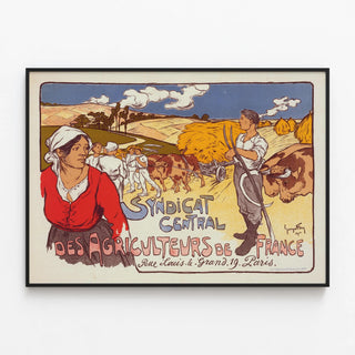 Vintage Poster of the Central Union of Farmers of France — framed artwork on a wall