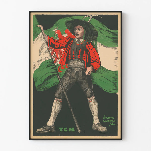 Vintage Tiroler Club Munich Poster Decorative