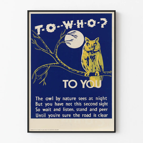 Decorative owl poster - Vintage message illustration