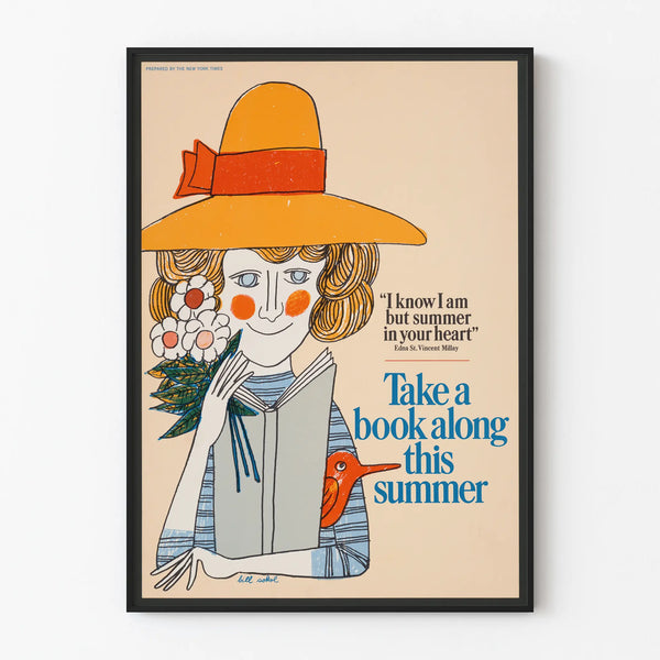 Summer illustration poster "Take a book along this summer"