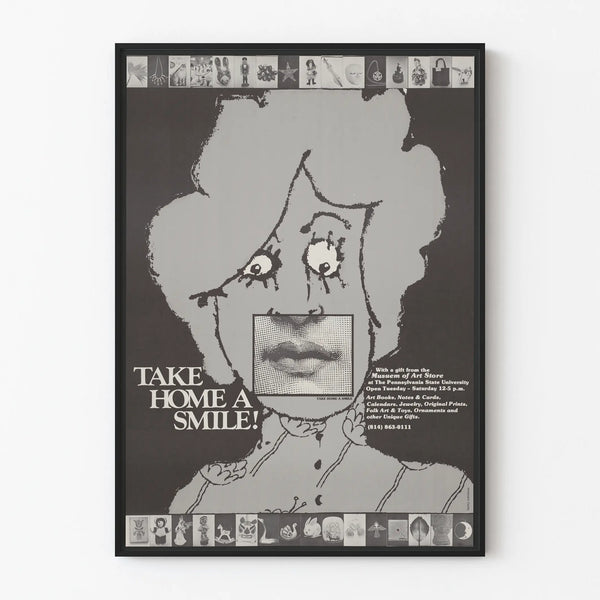 Vintage Take Home a Smile poster for artistic wall decoration