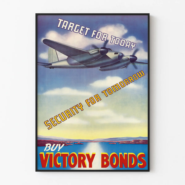 Vintage poster of Glider and Victory Bond for wall decoration