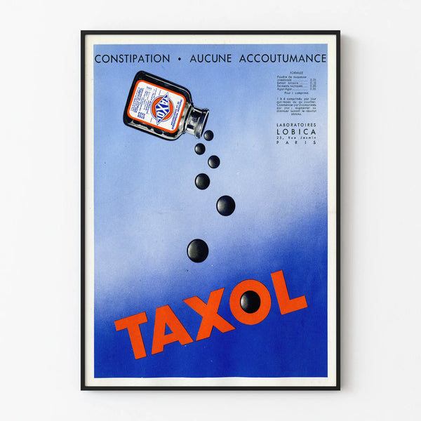Vintage Taxol Poster - Medical Wall Decoration Advertisement