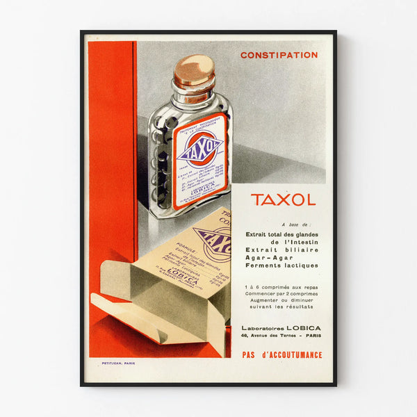 Vintage poster wall decoration Taxol - constipation treatment