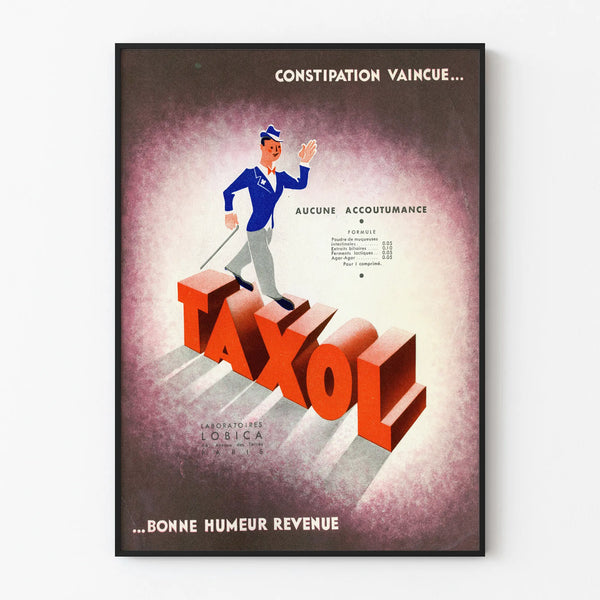 Vintage poster TAXOL - Wall decoration health advertising