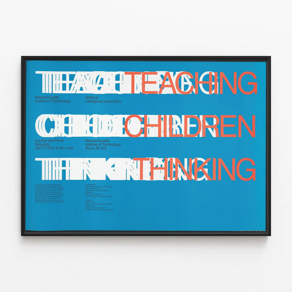 Modern Design Poster 'Teaching Children Thinking' — framed artwork on a wall
