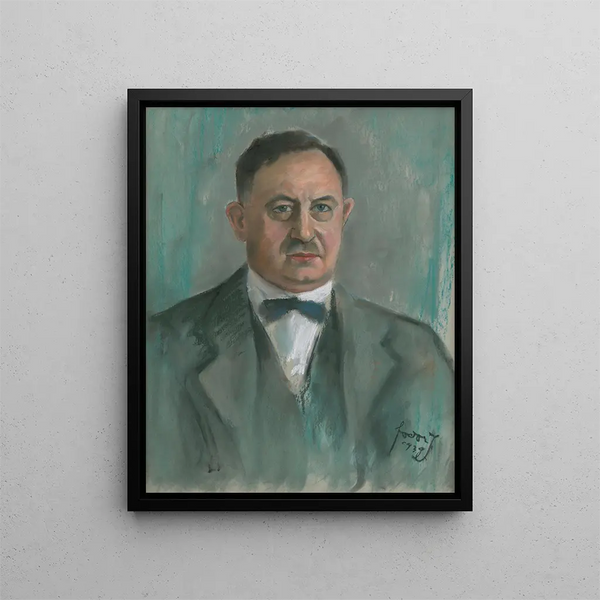Portrait Painting of a Man - Stefan Fodor — framed artwork on a wall
