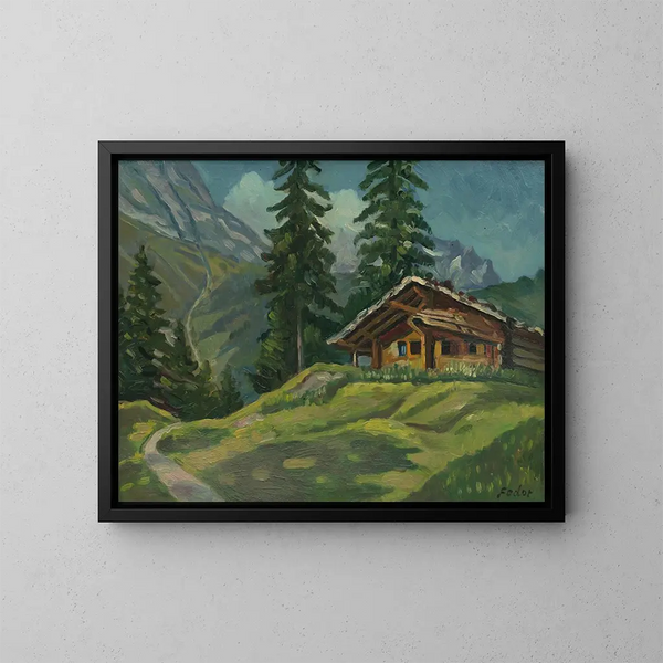 Landscape Painting of the Tatras - Stefan Fodor — framed artwork on a wall