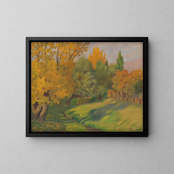 Autumn Landscape Painting - Stefan Polkorb — framed artwork on a wall