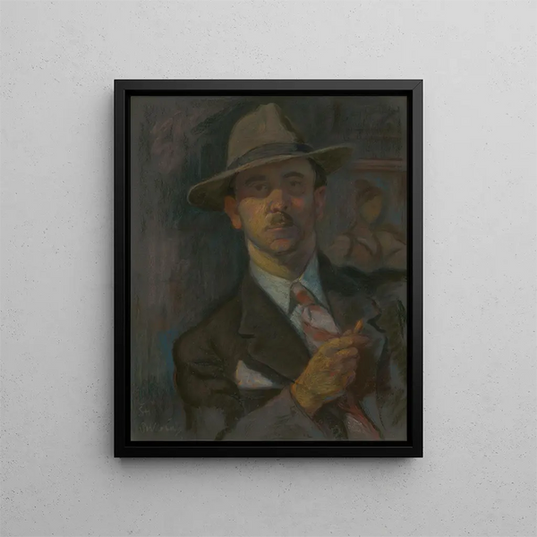 Self-portrait Painting - Stefan Polkorb — framed artwork on a wall