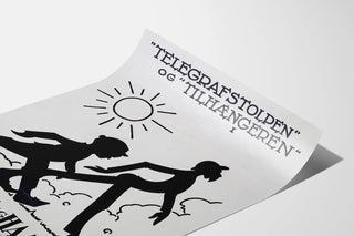 Vintage poster 'Han, Hun og Hamlet' style silhouette