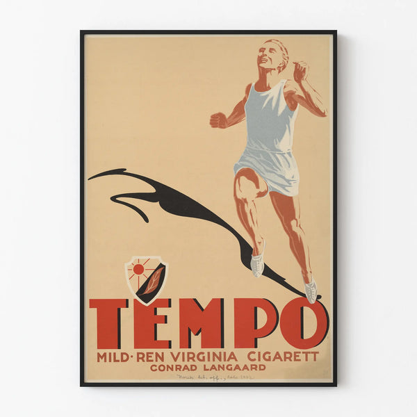 Vintage Tempo Cigarettes Poster - Sporty Wall Decoration