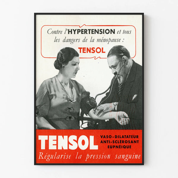Vintage Advertising Poster Tensol Hypertension Menopause