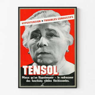 Vintage Tensol Poster - Hypertension and Congestive Disorders Advertisement