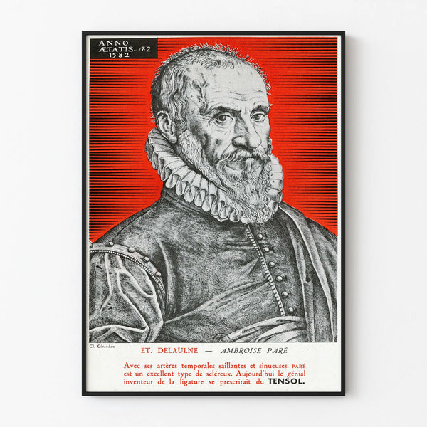 Vintage Poster of Ambroise Paré 1582 – Historic Wall Decoration