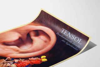 Vintage advertising poster Tensol - Tinnitus in Hypertensive Patients
