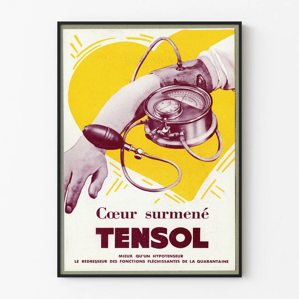 Vintage Advertising Poster TENSOL for Heart Health