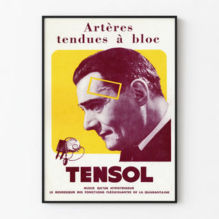 Vintage medical poster TENSOL with tense arteries