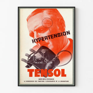 Vintage poster advertising Tensol against hypertension