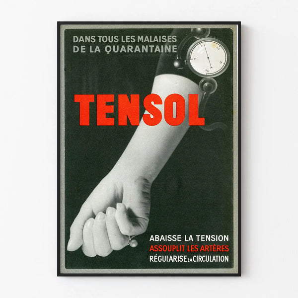 Vintage Tensol advertising poster for cardiovascular health