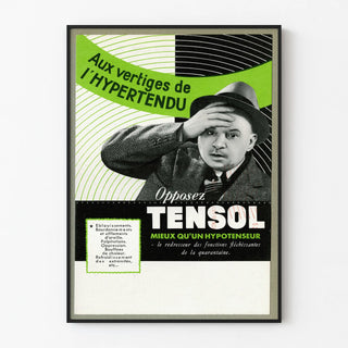 Vintage Tensol Poster to Combat Hypertension