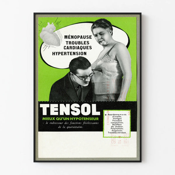 Vintage Medical Poster TENSOL - Retro Health Wall Decoration