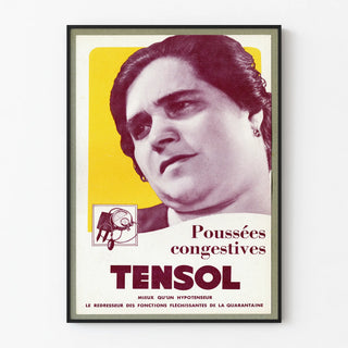 Vintage Advertising Poster Tensol for Congestive Attacks