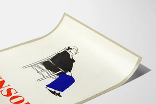 Vintage Poster TENSOL Nap Man Sitting on Chair