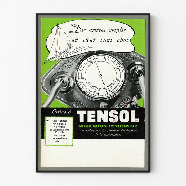 Vintage Medical Poster TENSOL - Retro Health Wall Decoration