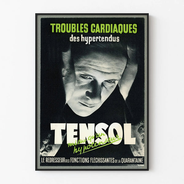 Vintage Advertising Poster Troubles Cardiaques Tensol