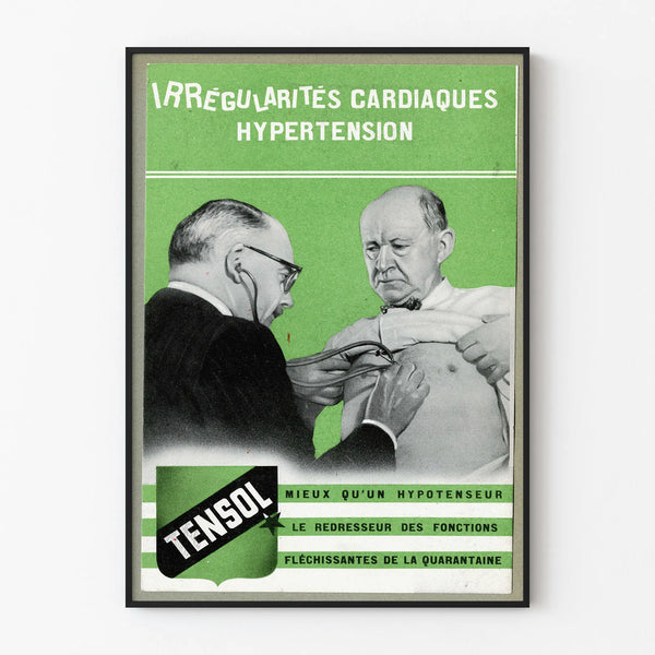 Vintage Poster Tensol: Hypertension and Cardiac Irregularities