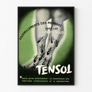 Vintage Tensol Poster to Relieve Tingling Sensations in Hypertensive Patients