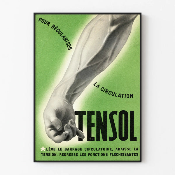 Vintage Tensol Poster for Blood Circulation Regulation