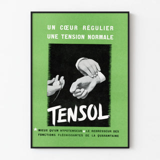 Vintage Tensol advertising poster to harmonize the heartbeat