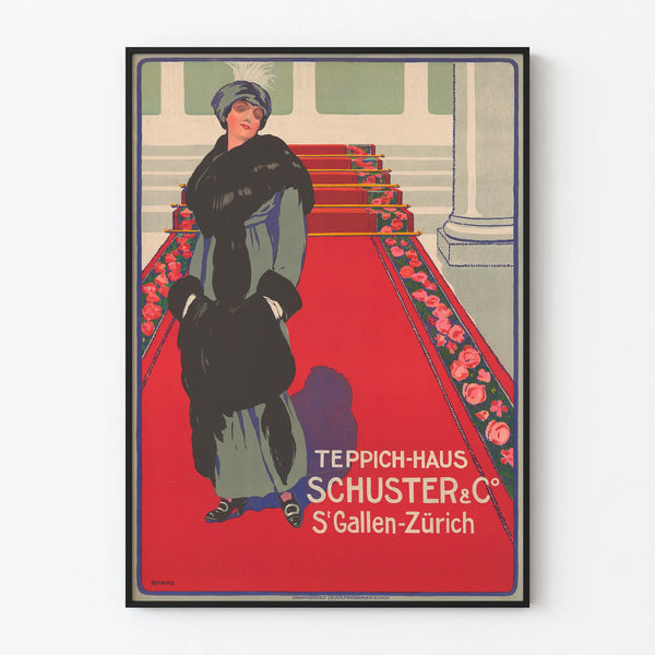 Vintage poster of Teppich Haus Schuster & Co St Gallen Zurich