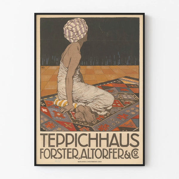 Vintage poster Teppichhaus Forster, Altorfer & Co - Retro wall decoration