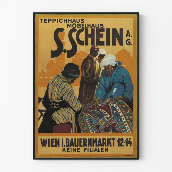 Vintage poster Teppichhaus Möbelhaus S. Schein – Retro wall decoration